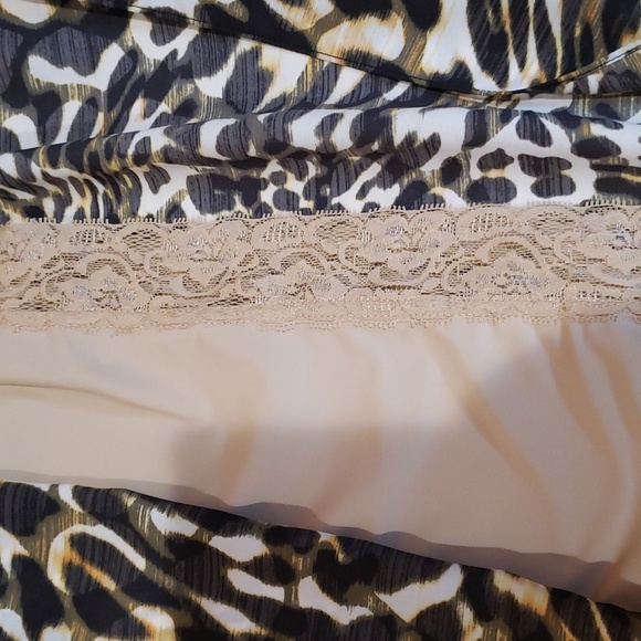 NYDJ Leopard Animal Print Button Front Long Sleeve Shirt Dress Size L - Picture 8 of 10